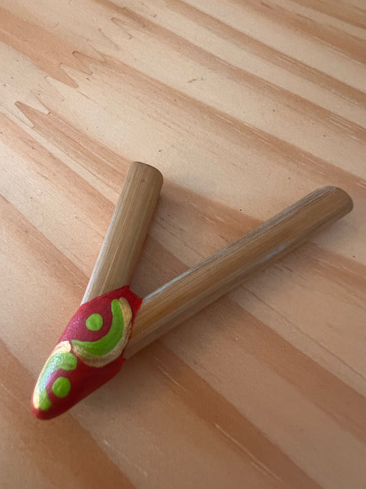 Slim Bamboo Kuripe with moon & stars patch