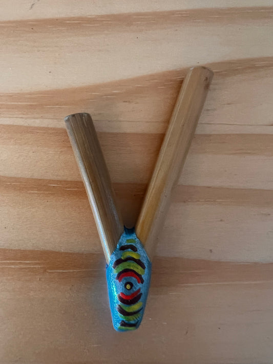 Slim Bamboo Kuripe with blue energy expanding patch