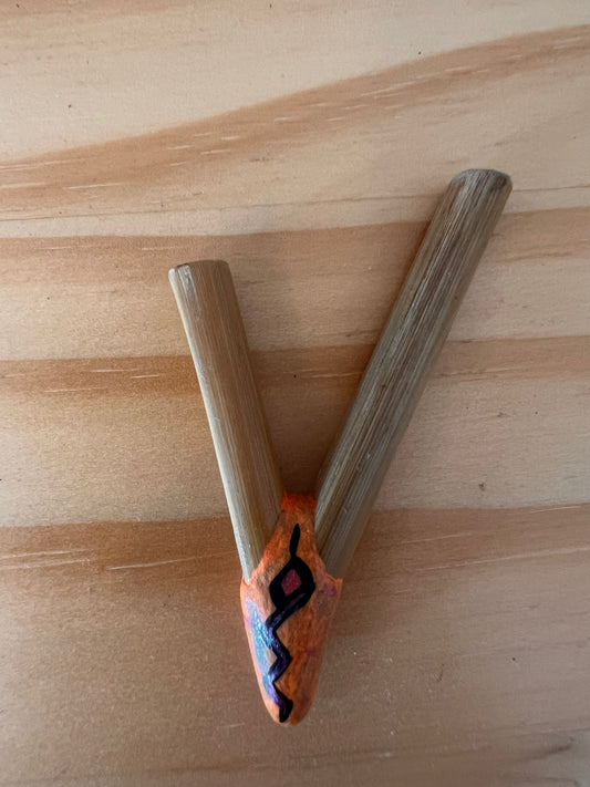 Slim Bamboo Kuripe with snake patch