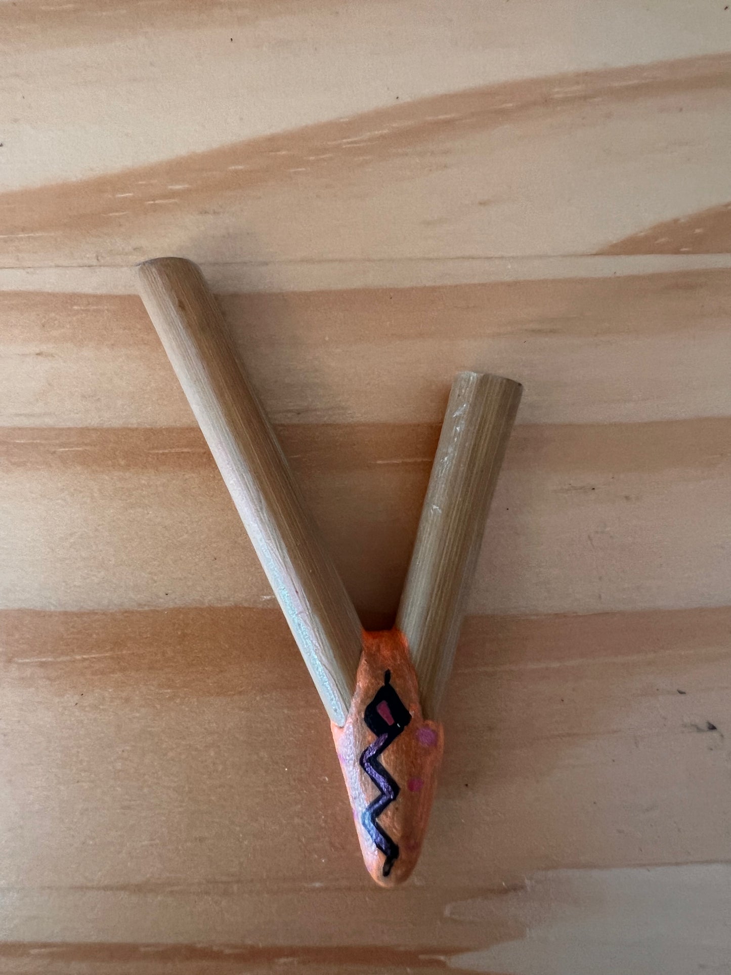 Slim Bamboo Kuripe with snake patch