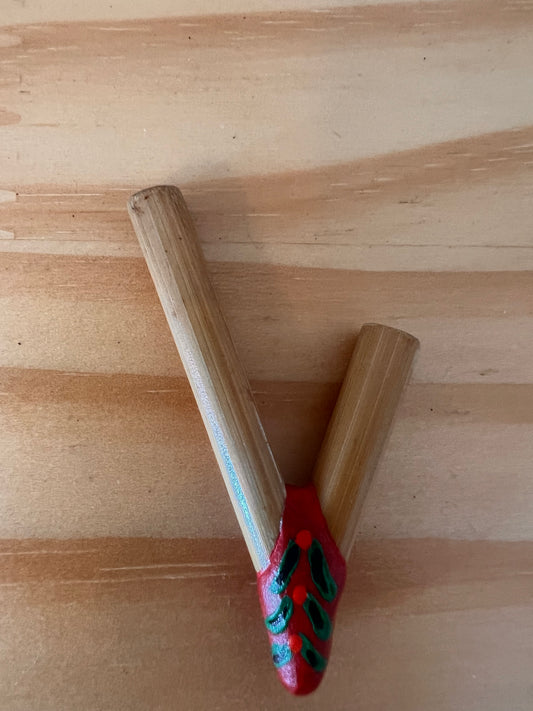 Slim Bamboo Kuripe with flower patch