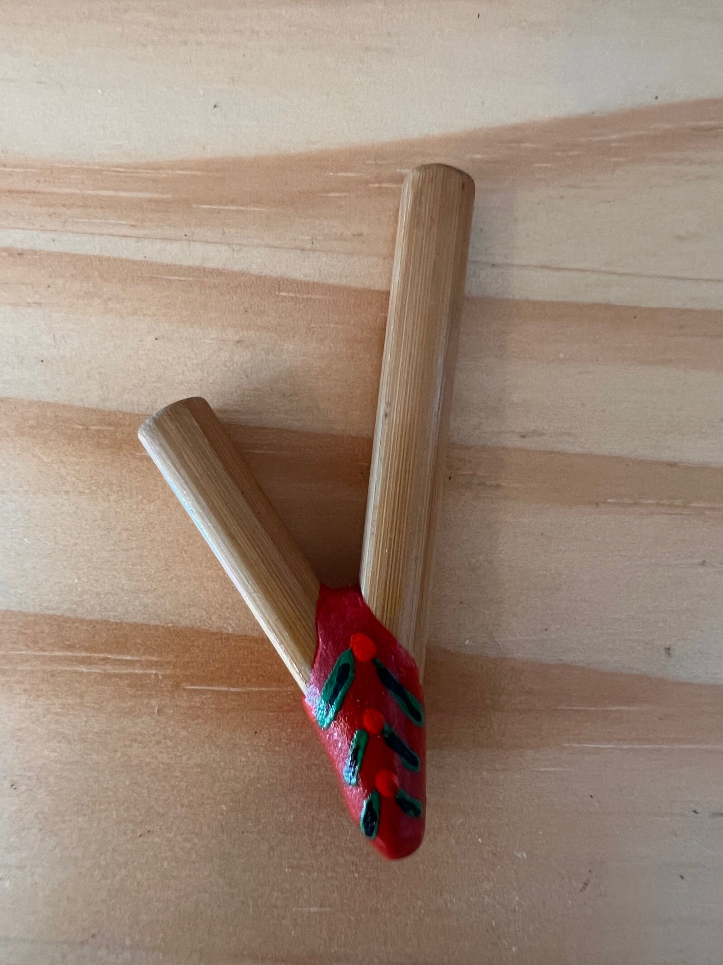 Slim Bamboo Kuripe with flower patch