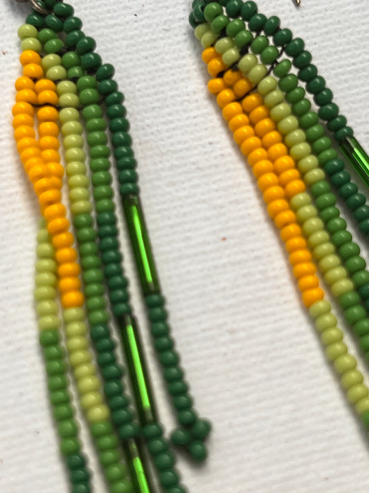 Pendientes verde-amarillo