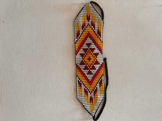 Pulsera alegre rojo-blanco-amarillo Yanacona 4 cm x 15 cm