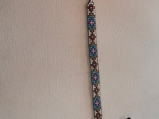 Pulsera celeste-marrón Yanacona 1 cm x 12 cm