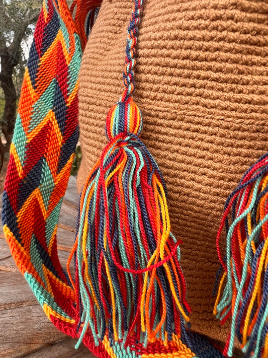 Bolso Wayuu marrón claro