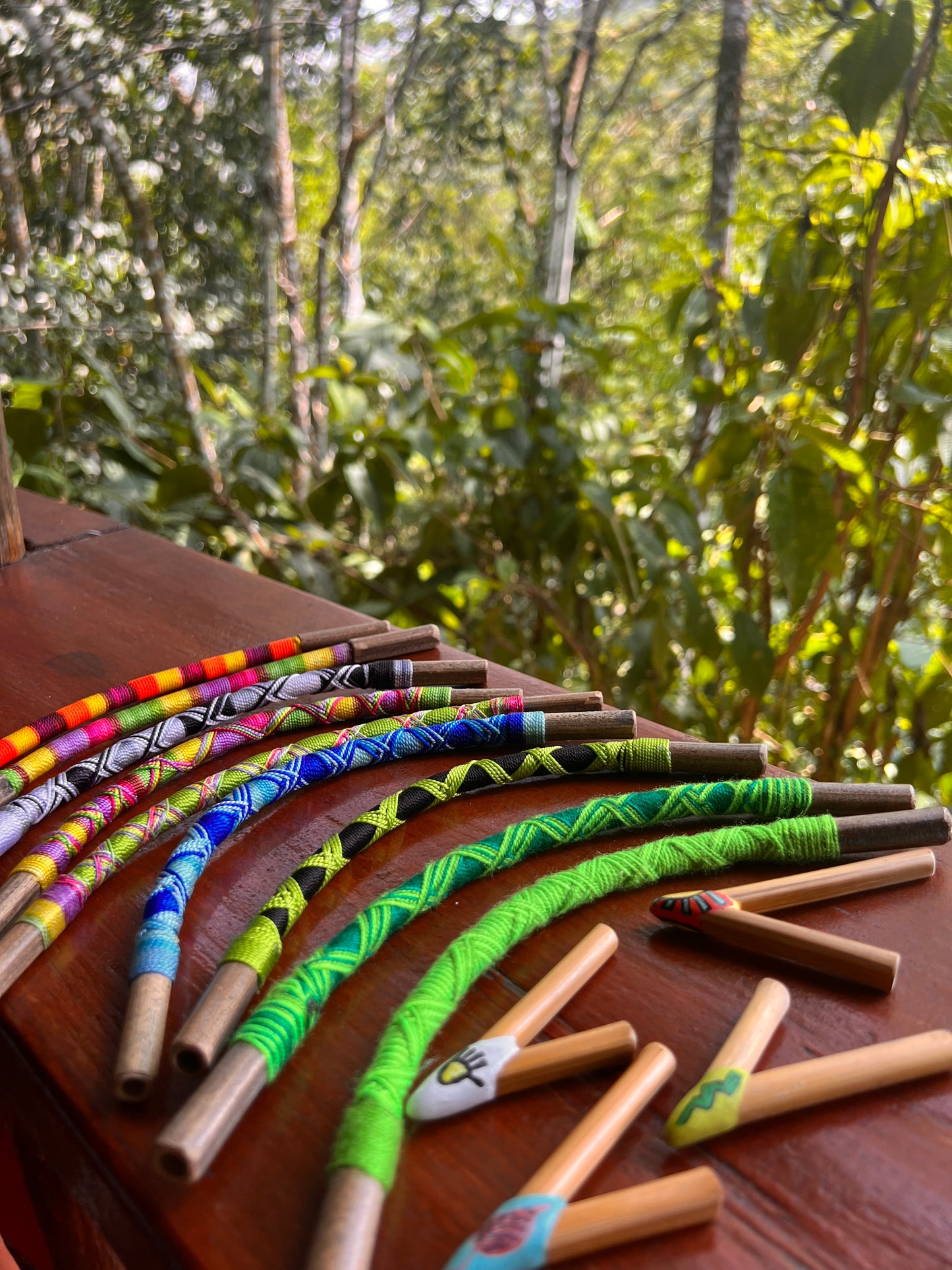 Tepi de bambú flexible de color arcoíris