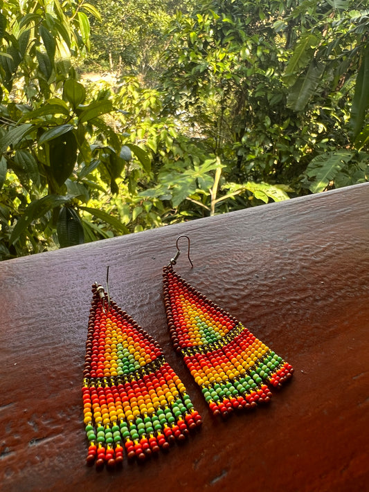 Colorful triangle earrrings Inga Kamentsa