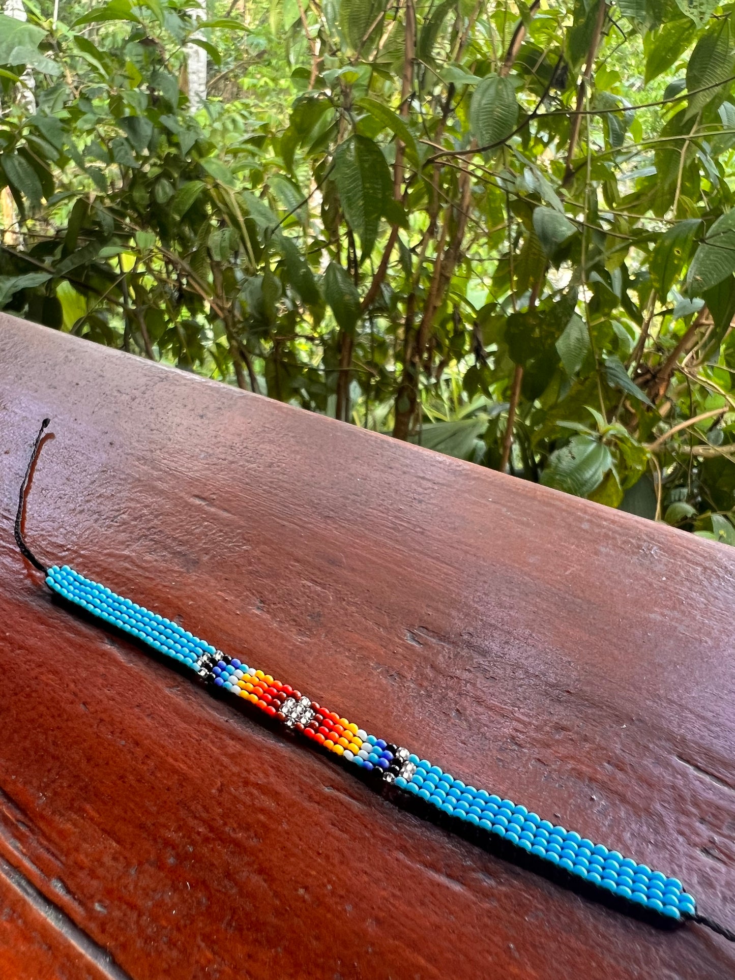 Pulsera cielo y sol celeste con Yanacona 1 cm x 13 cm