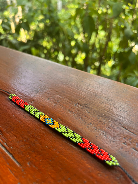 Pulsera verde-roja Yanacona 1 cm x 13 cm