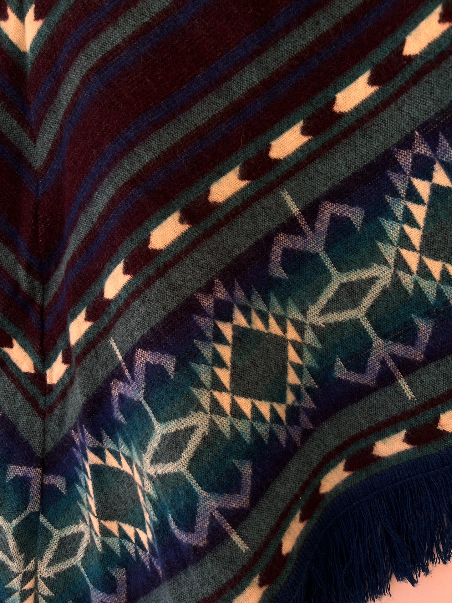 Poncho de invierno celeste