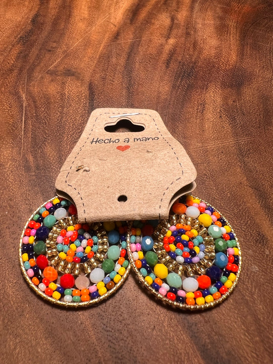 Multicoloured circle earrings