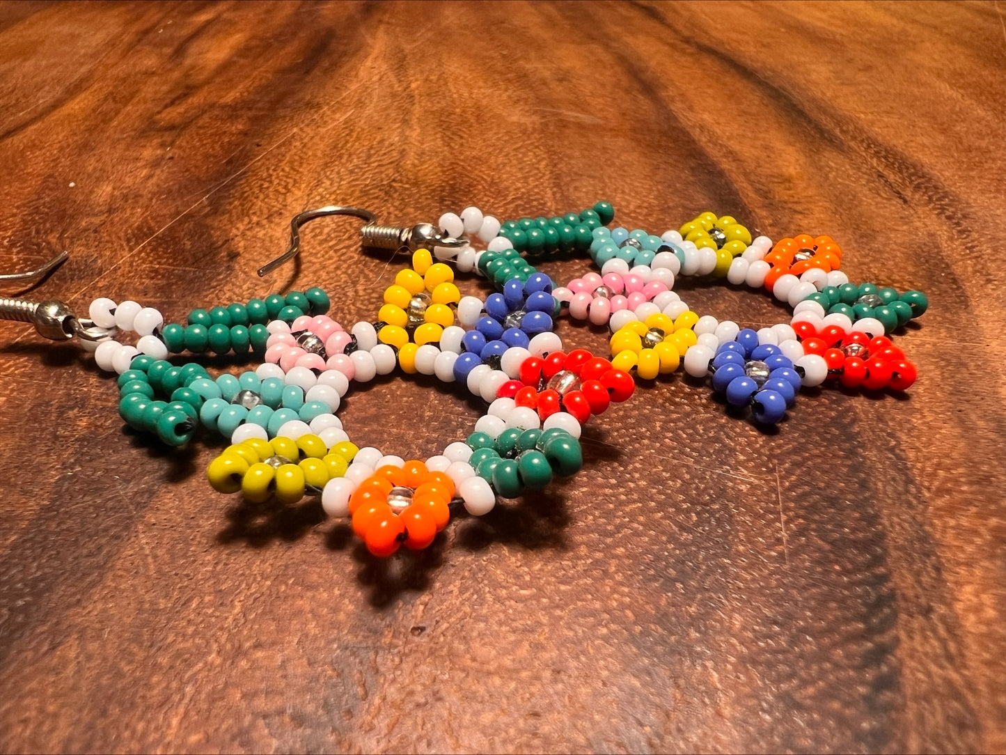 Small colourful flower earrings