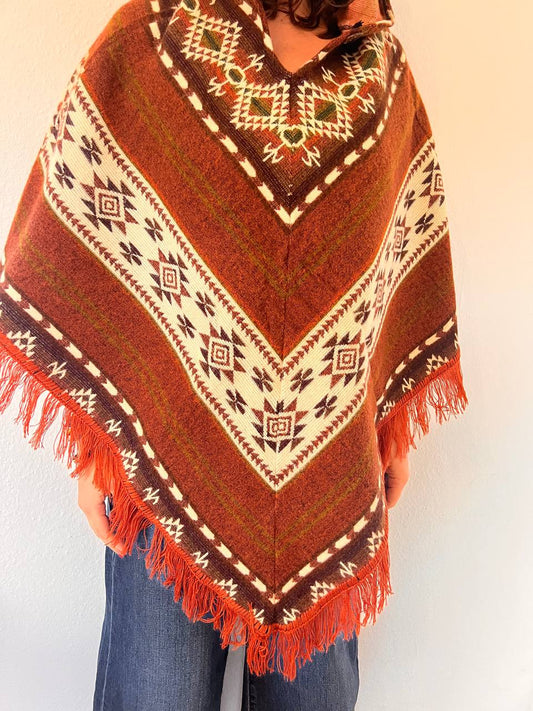 Warm light brown winter poncho