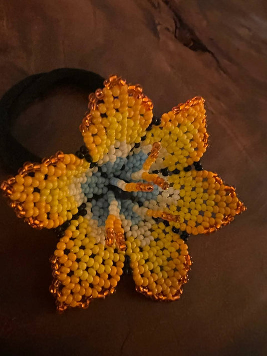 Colourful flower hair ribbon