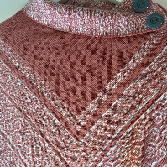 Rosa Herbst/Frühling Poncho Pullover