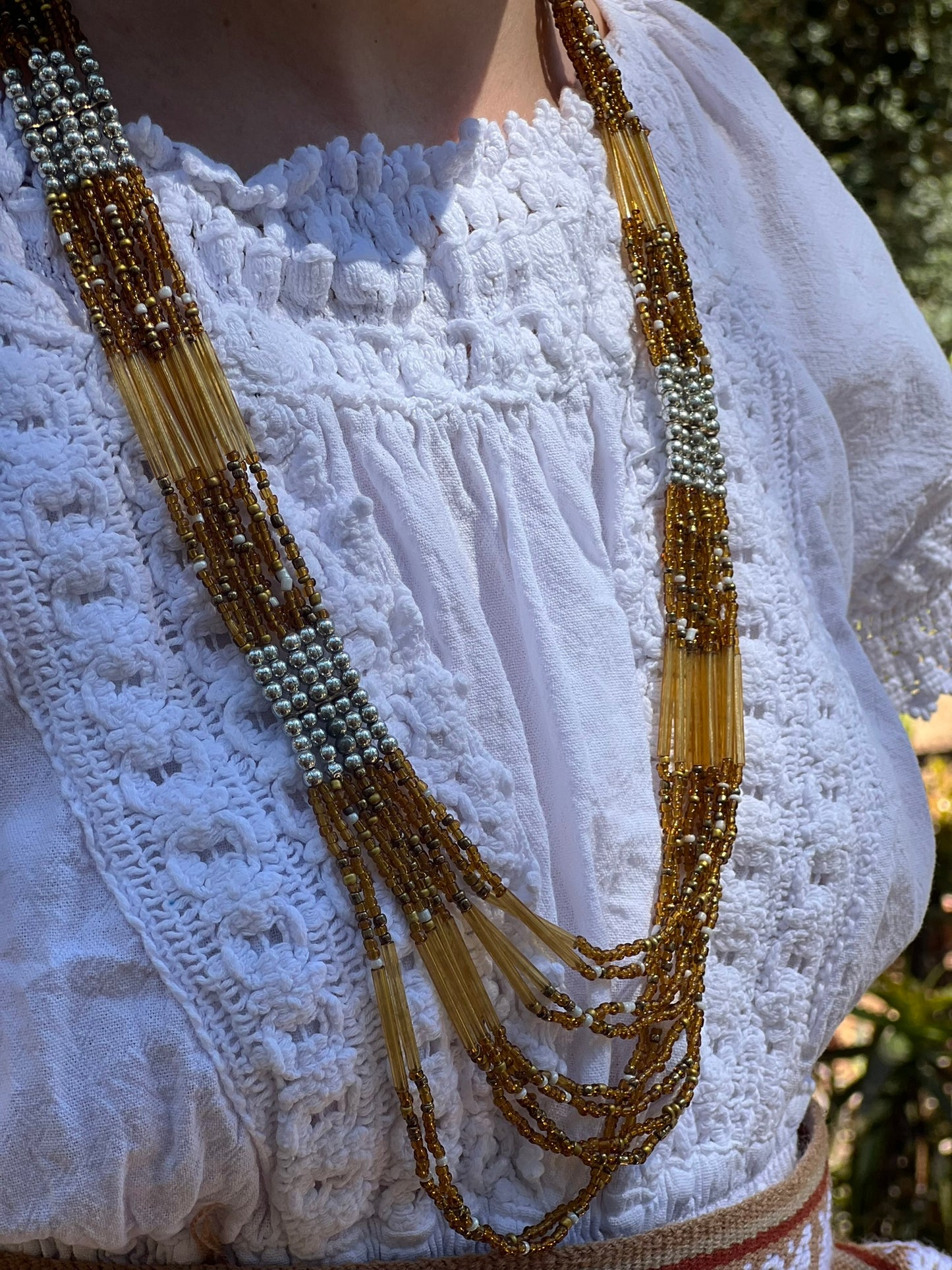 Light brown long necklace