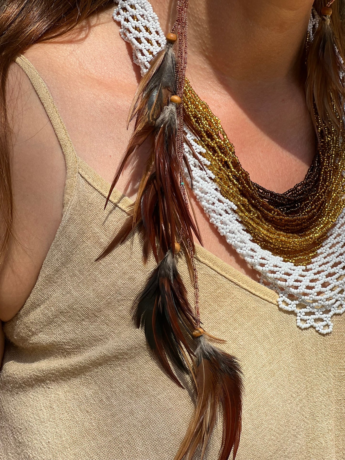 Earrings Yawanawá feathers