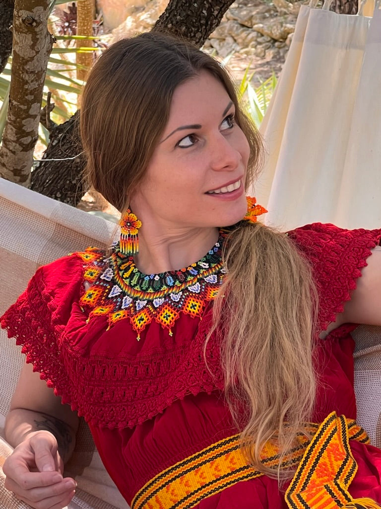 Colourful round necklace - Yanacona