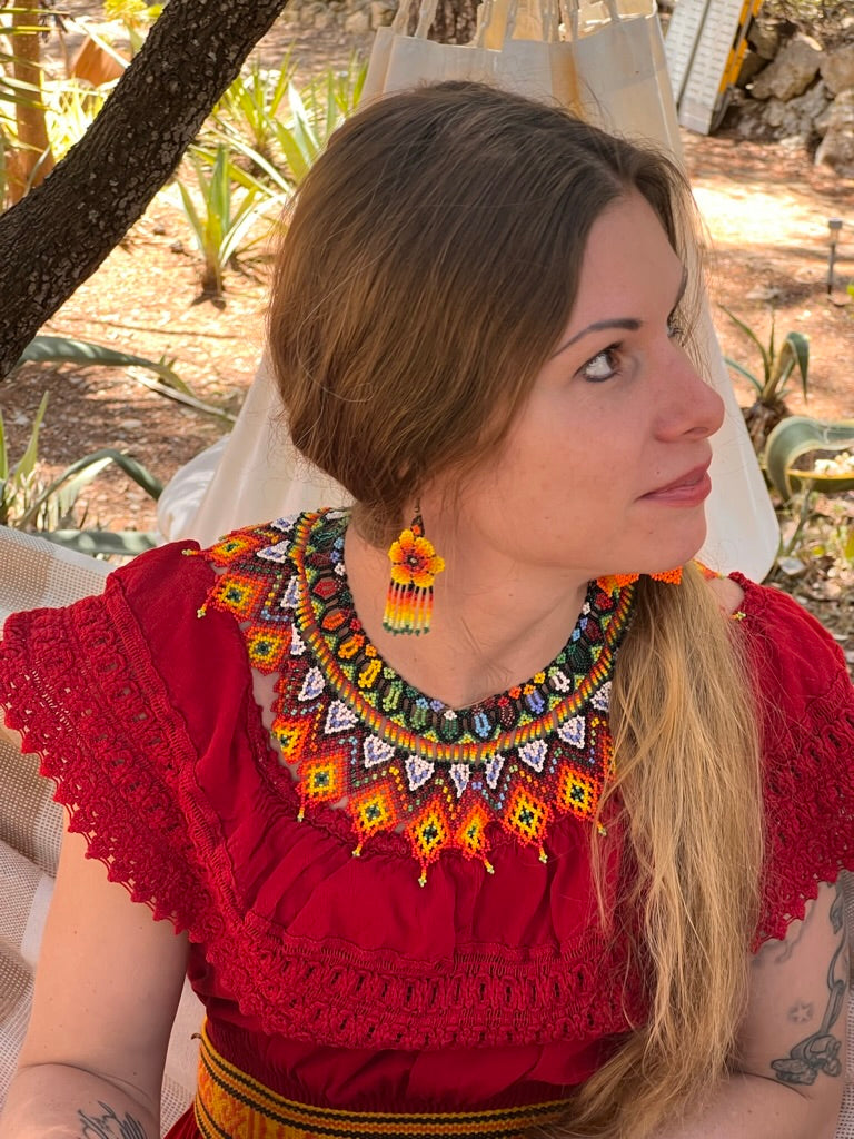 Colourful round necklace - Yanacona