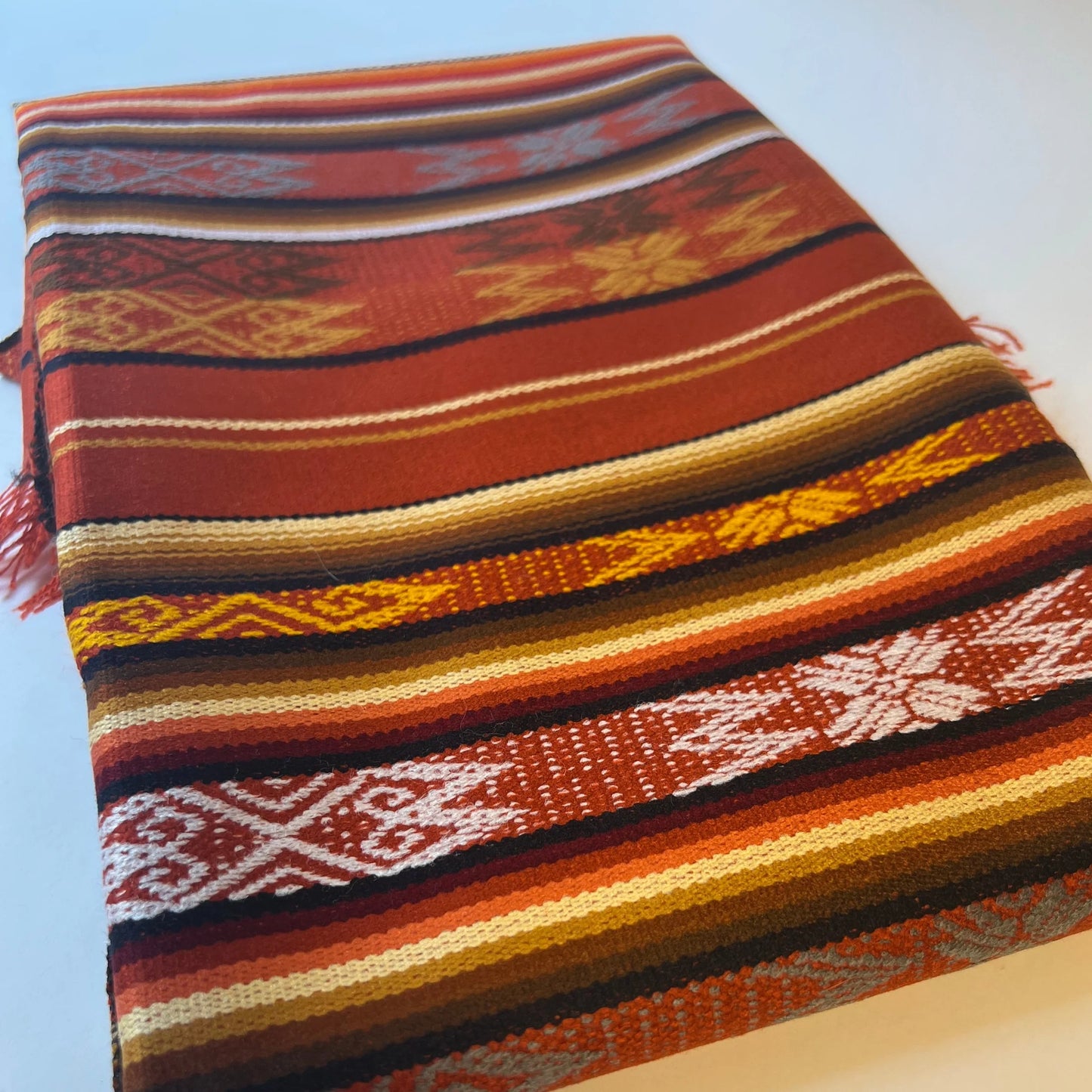 Summer poncho - red, green, brown