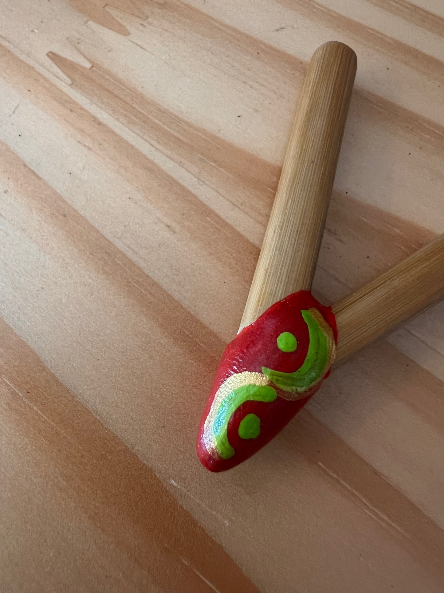 Slim Bamboo Kuripe with moon & stars patch