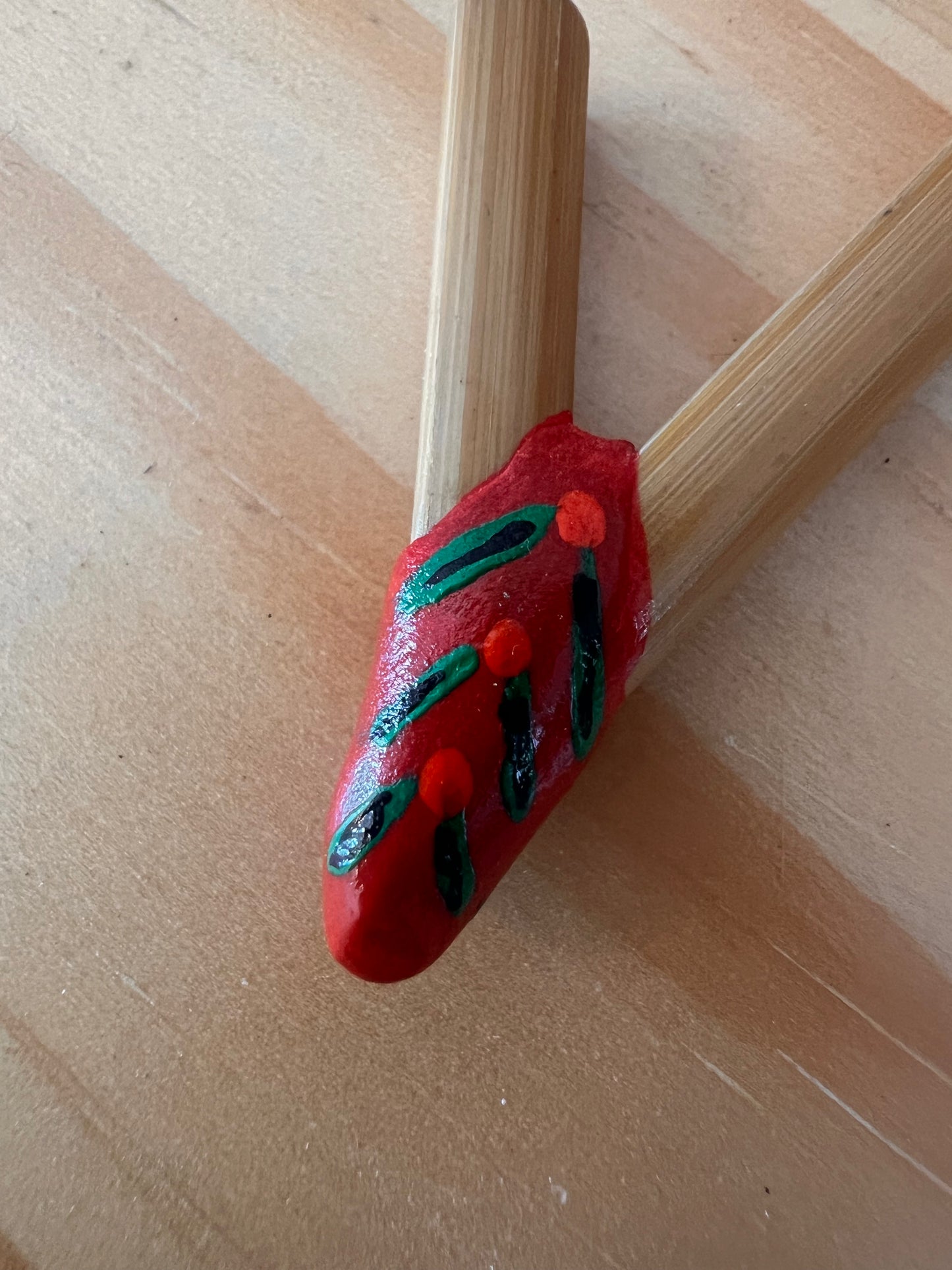 Slim Bamboo Kuripe with flower patch