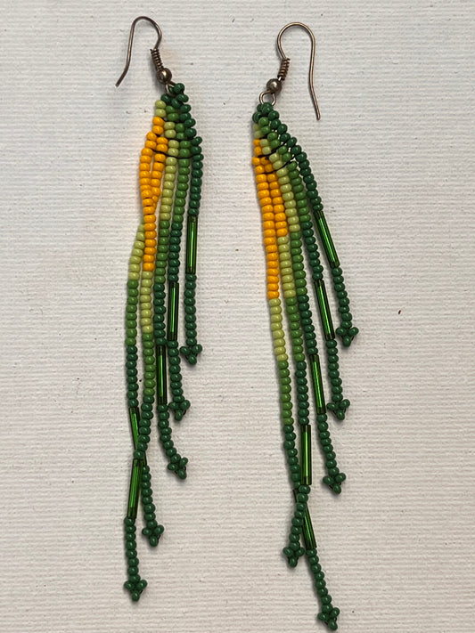 Green-yellow earrings