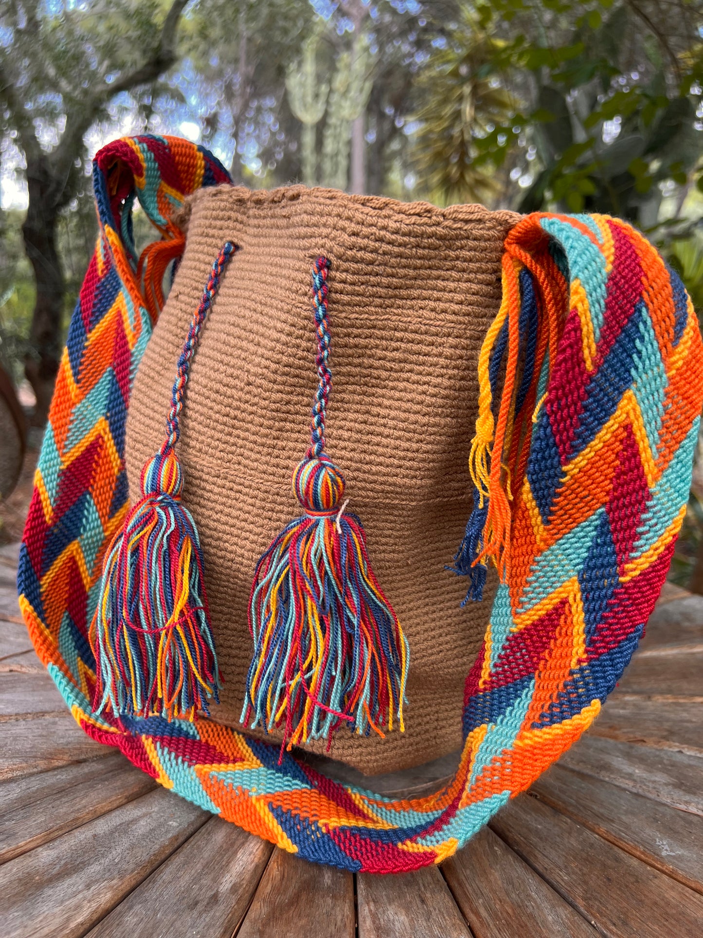 Light brown Wayuu bag