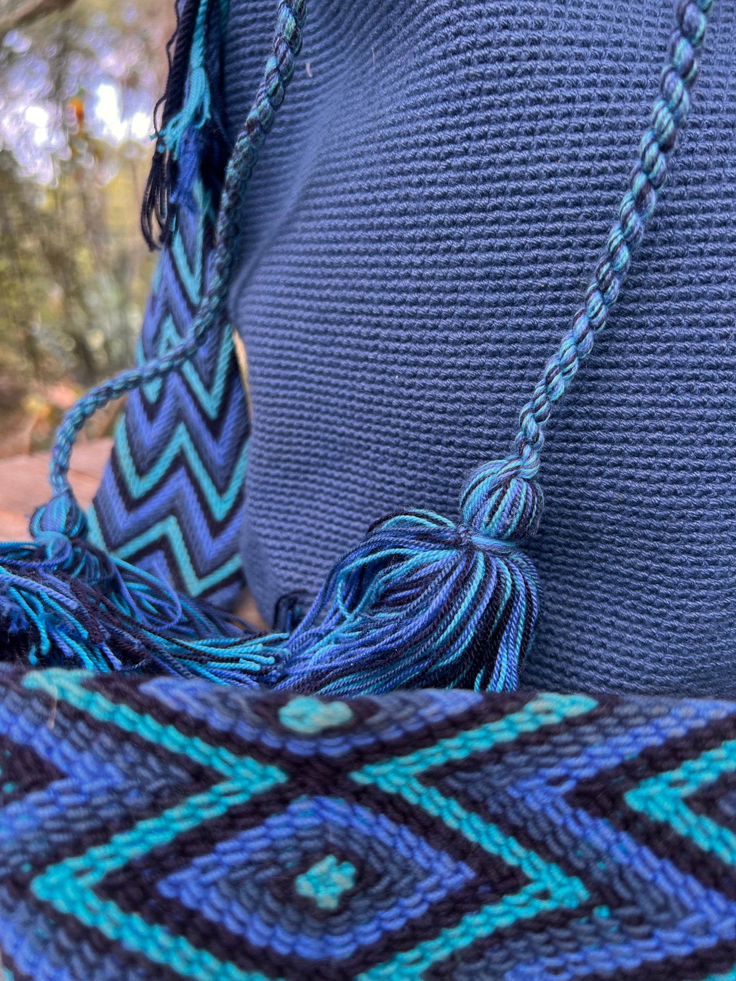 Dark blue Wayuu bag