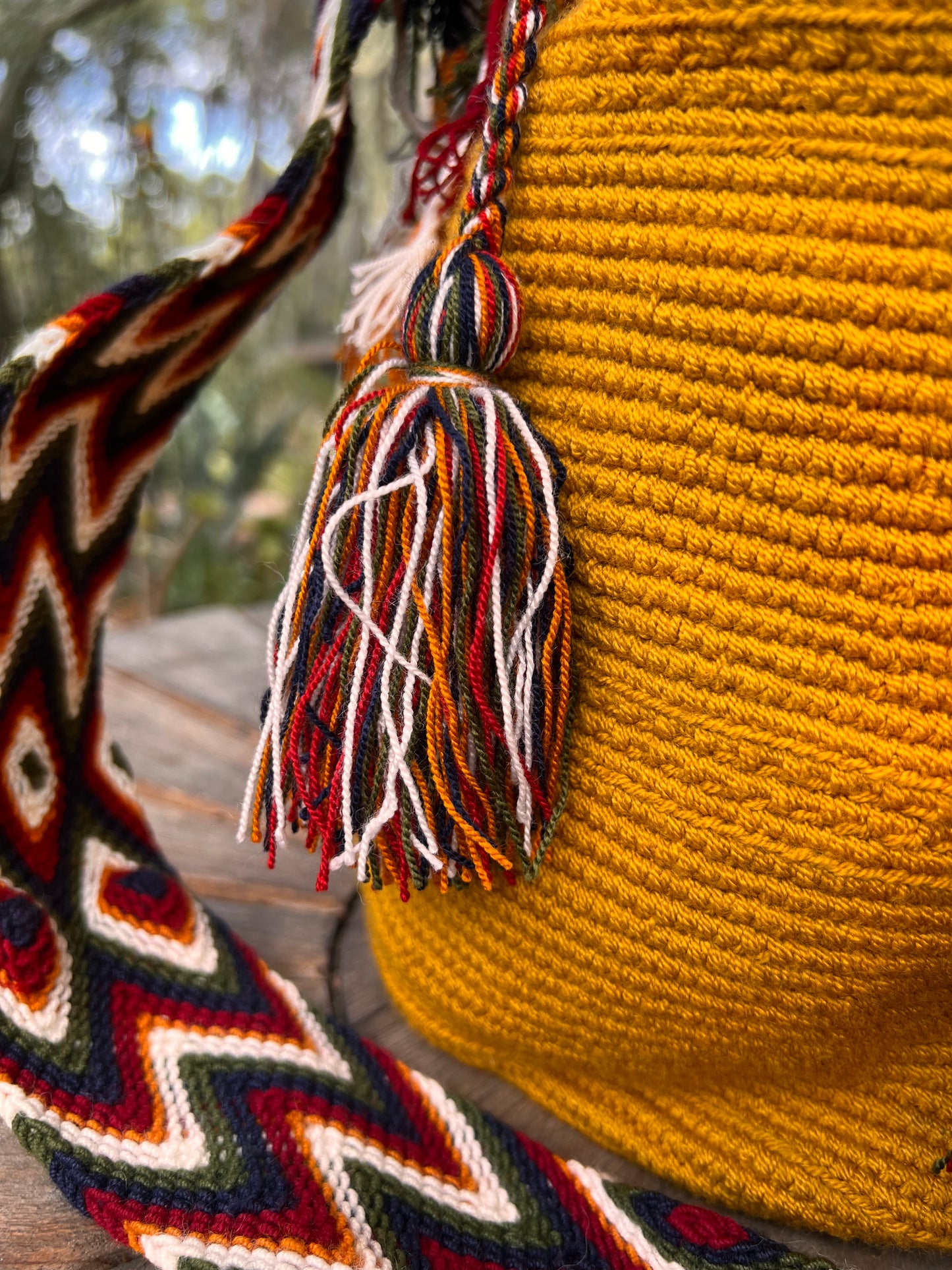 Mustard-yellow Wayuu bag