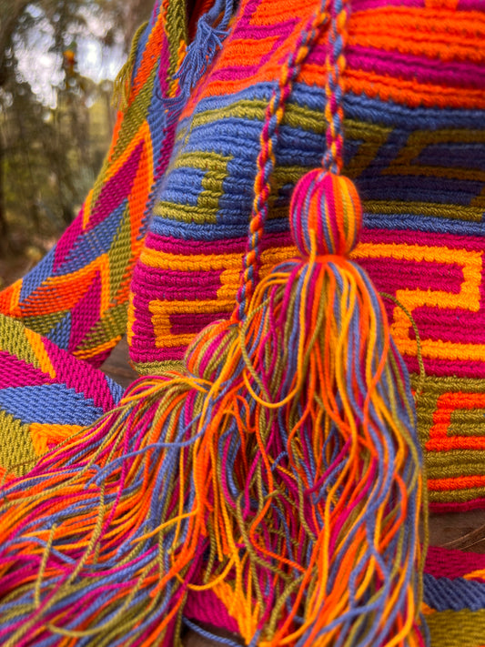 Multi coloured Wayuu bag