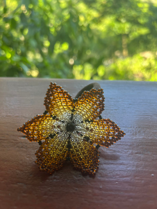 Brown beige Hair flower Inga Kamentsa