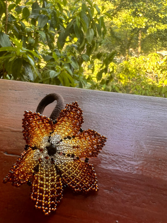 Brown beige Hair flower Inga Kamentsa