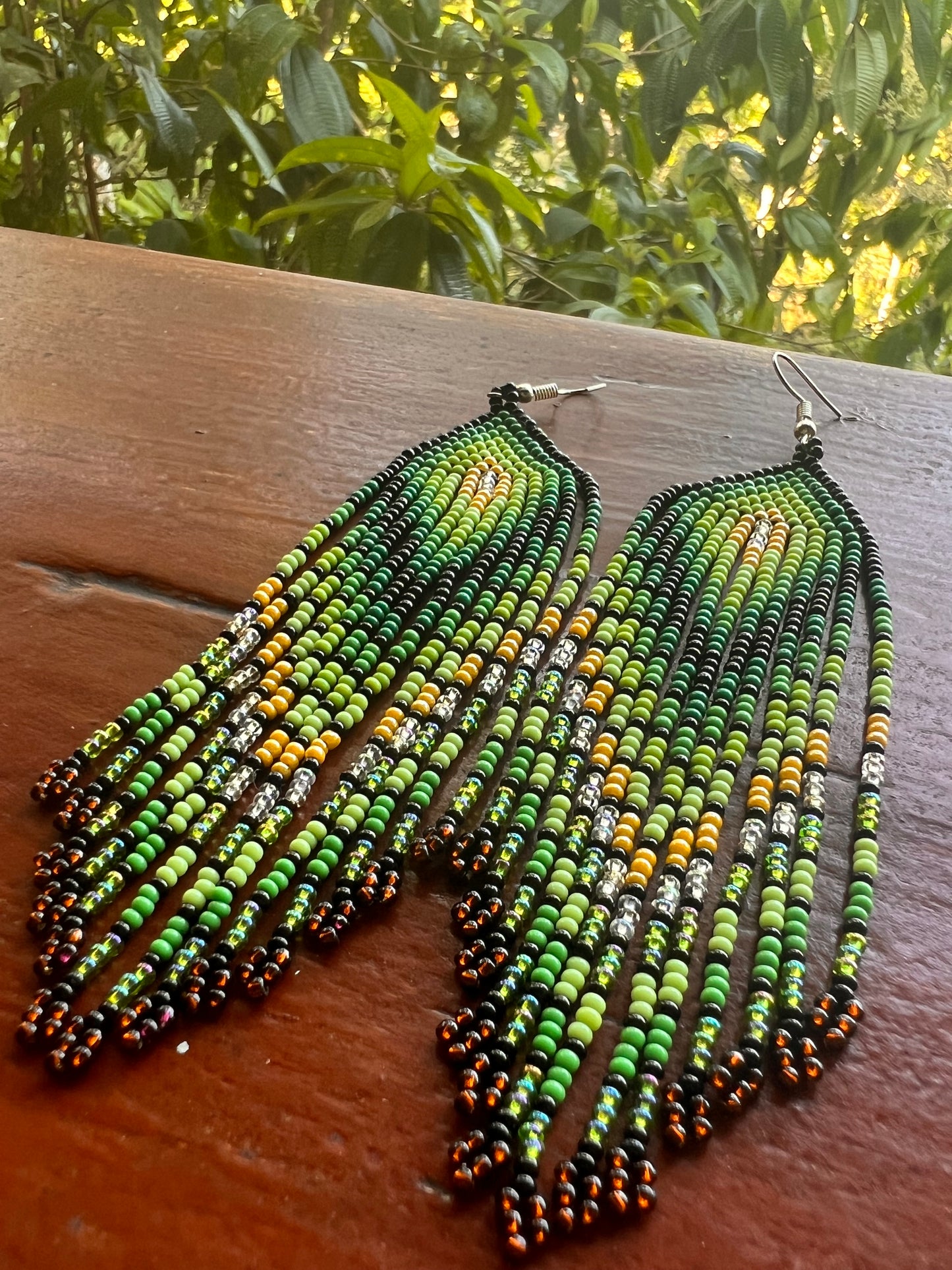 Green nature earrings Inga Kamentsa