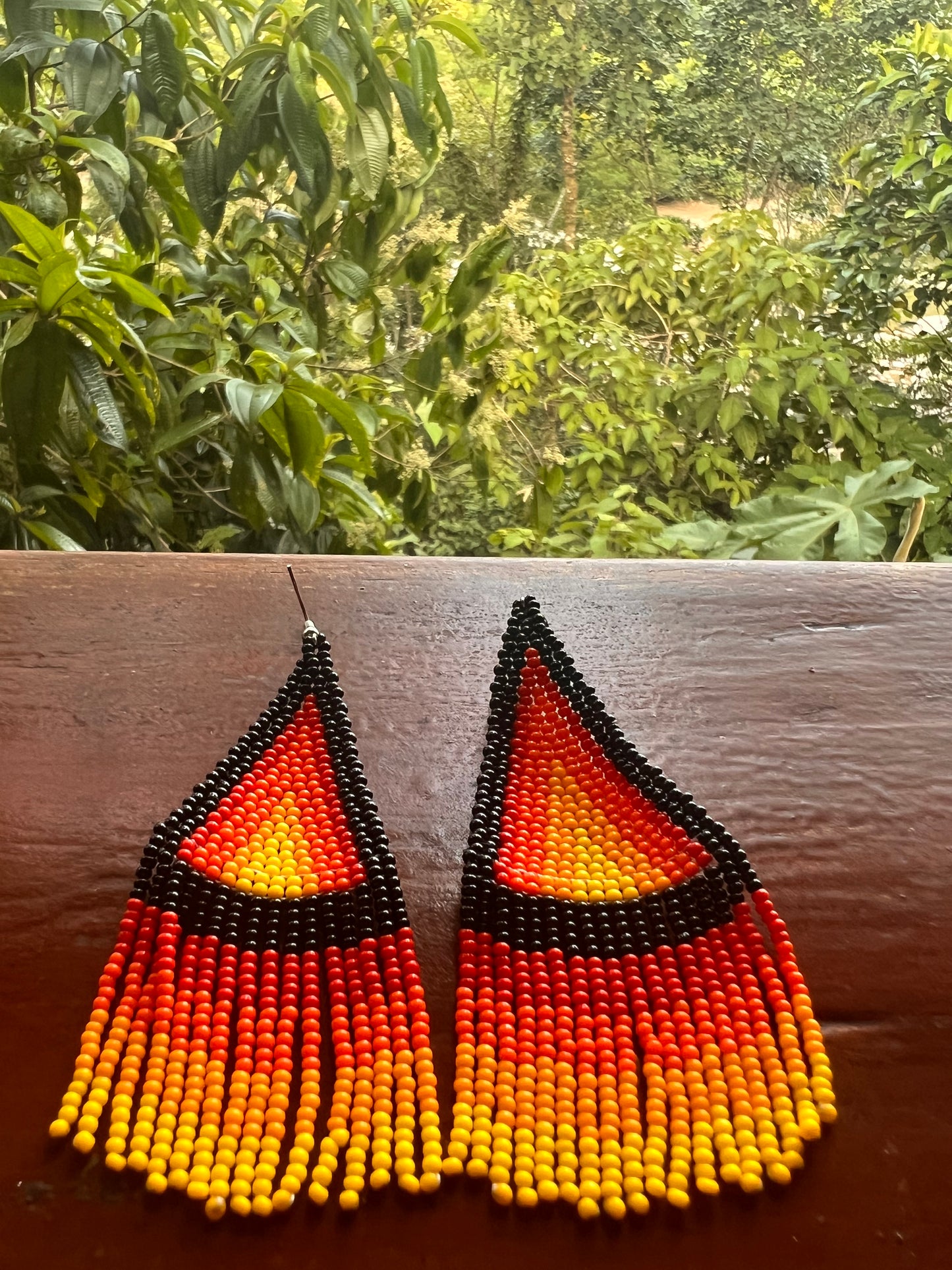 Fire triangle earrings Yanacona