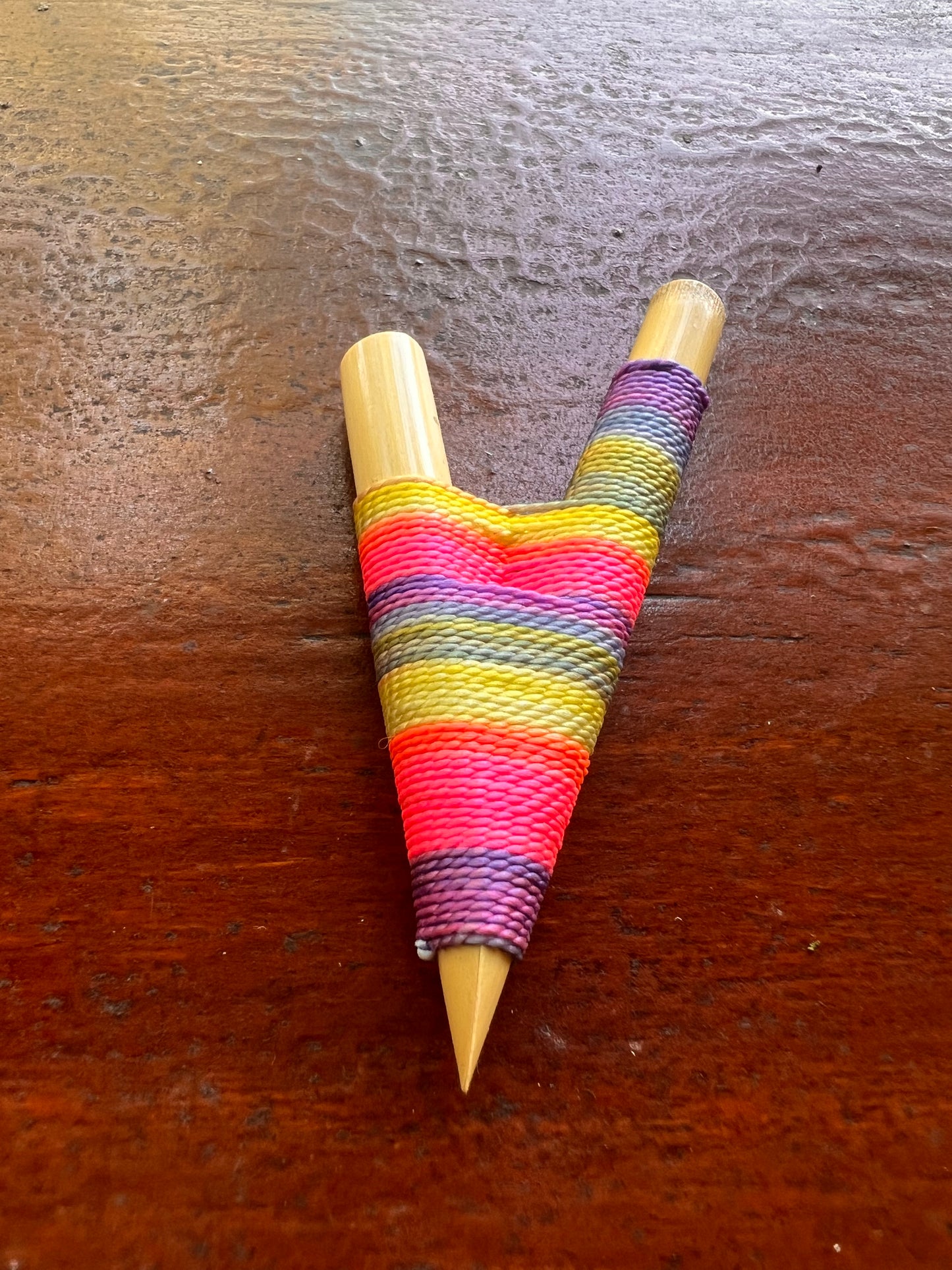 Slim Bamboo Kuripe with rainbow colors