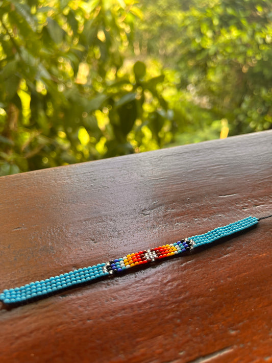 Light blue sky & sun bracelet with Yanacona 1 cm x 13 cm