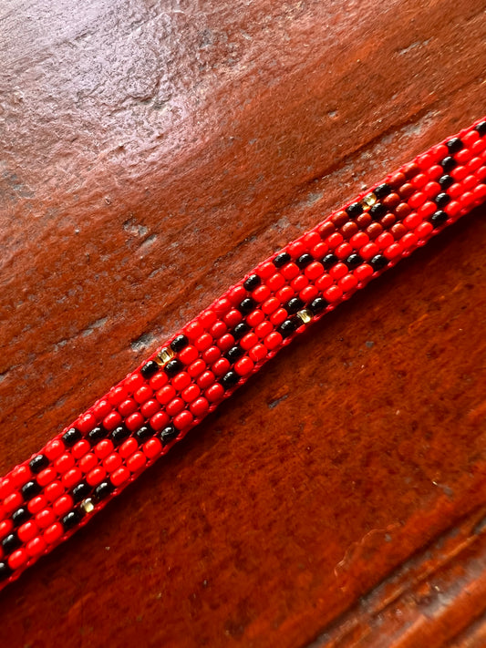 Red bracelet Yanacona 1 cm x 13 cm