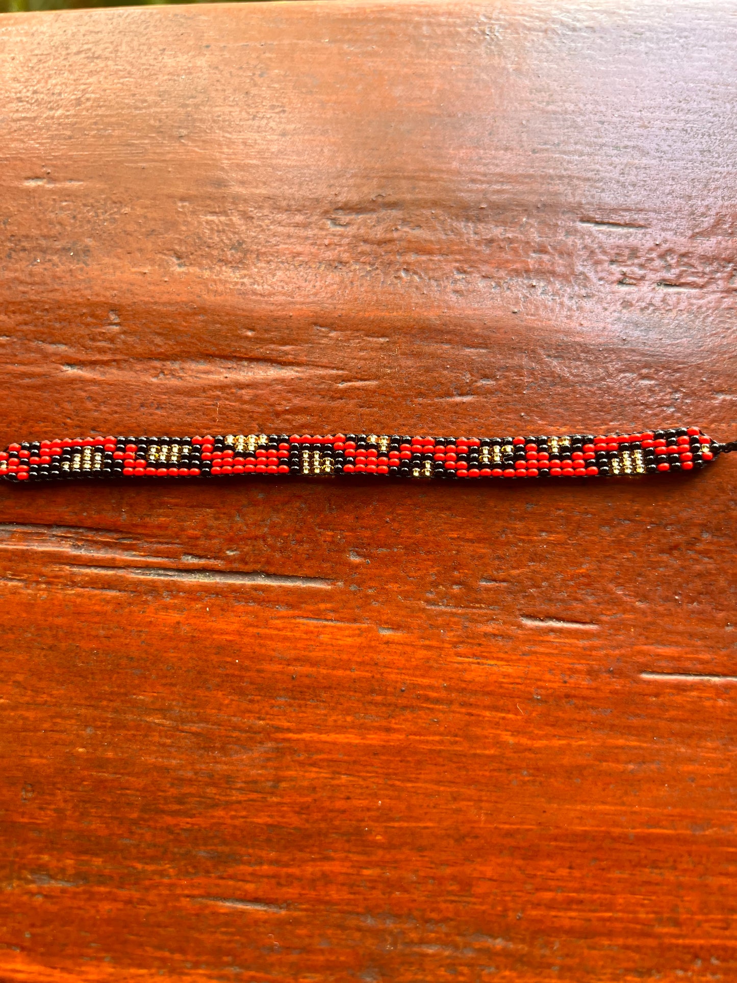 Red Jaguar bracelet Yanacona 1 cm x 13 cm