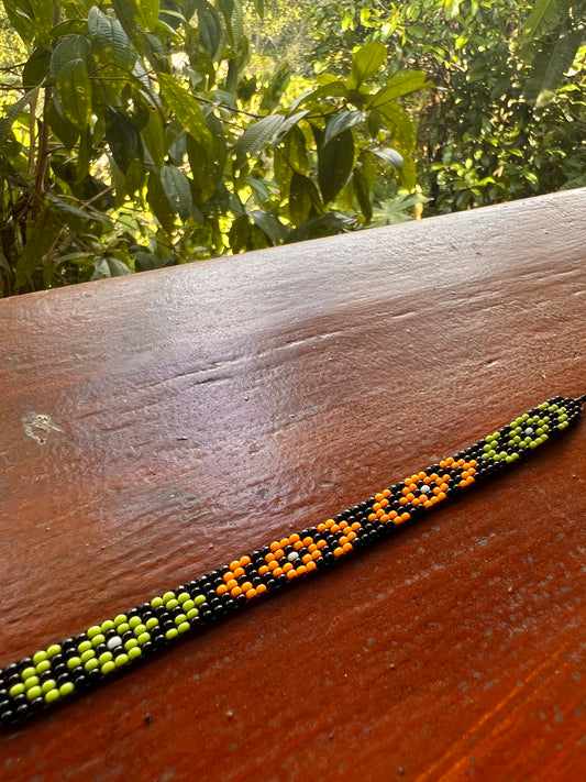 Black-yellow-blue expansion bracelet Yanacona 1 cm x 13 cm