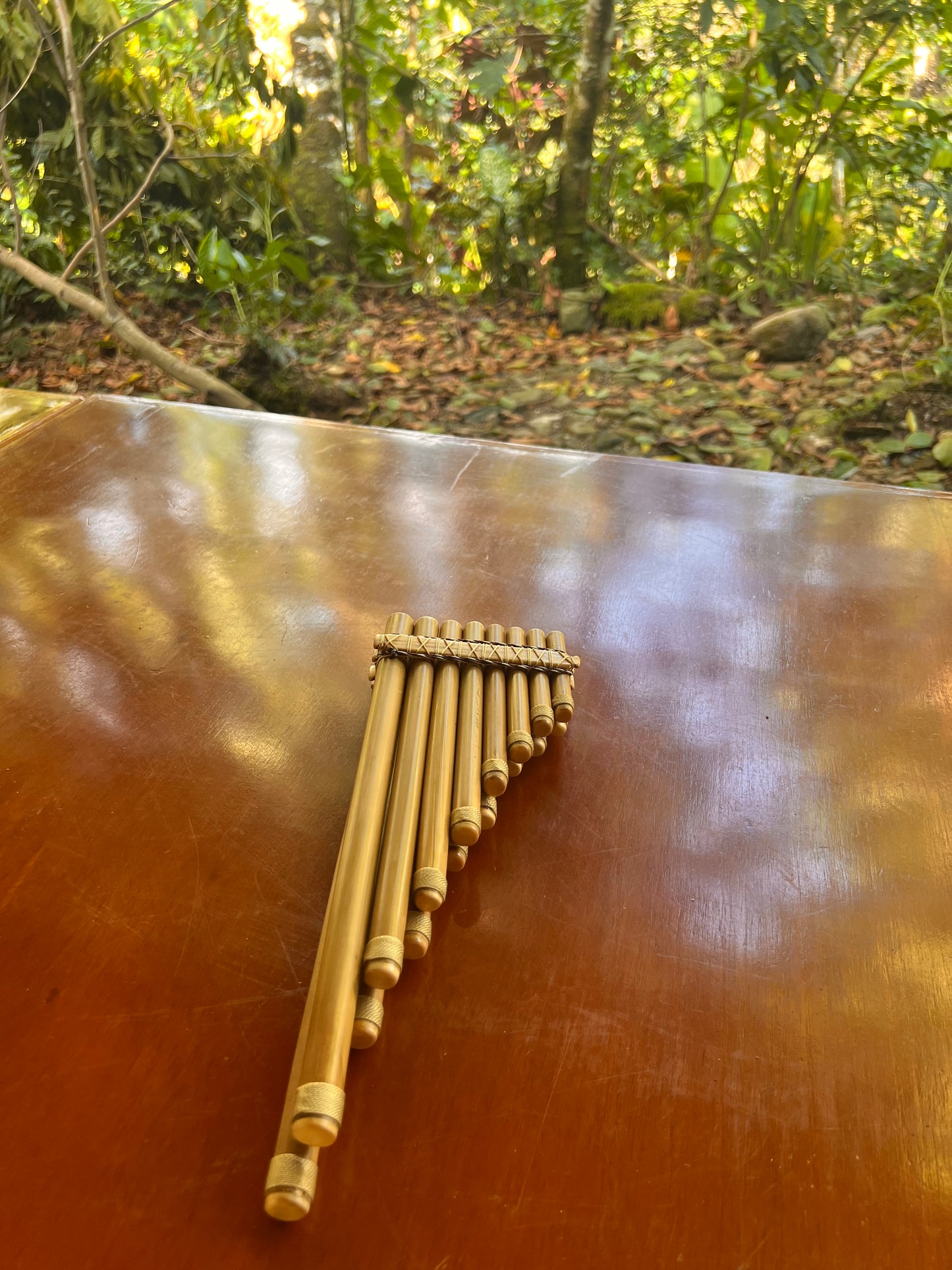 Zampoña siku - beige with Tunda wood from Sibundoy