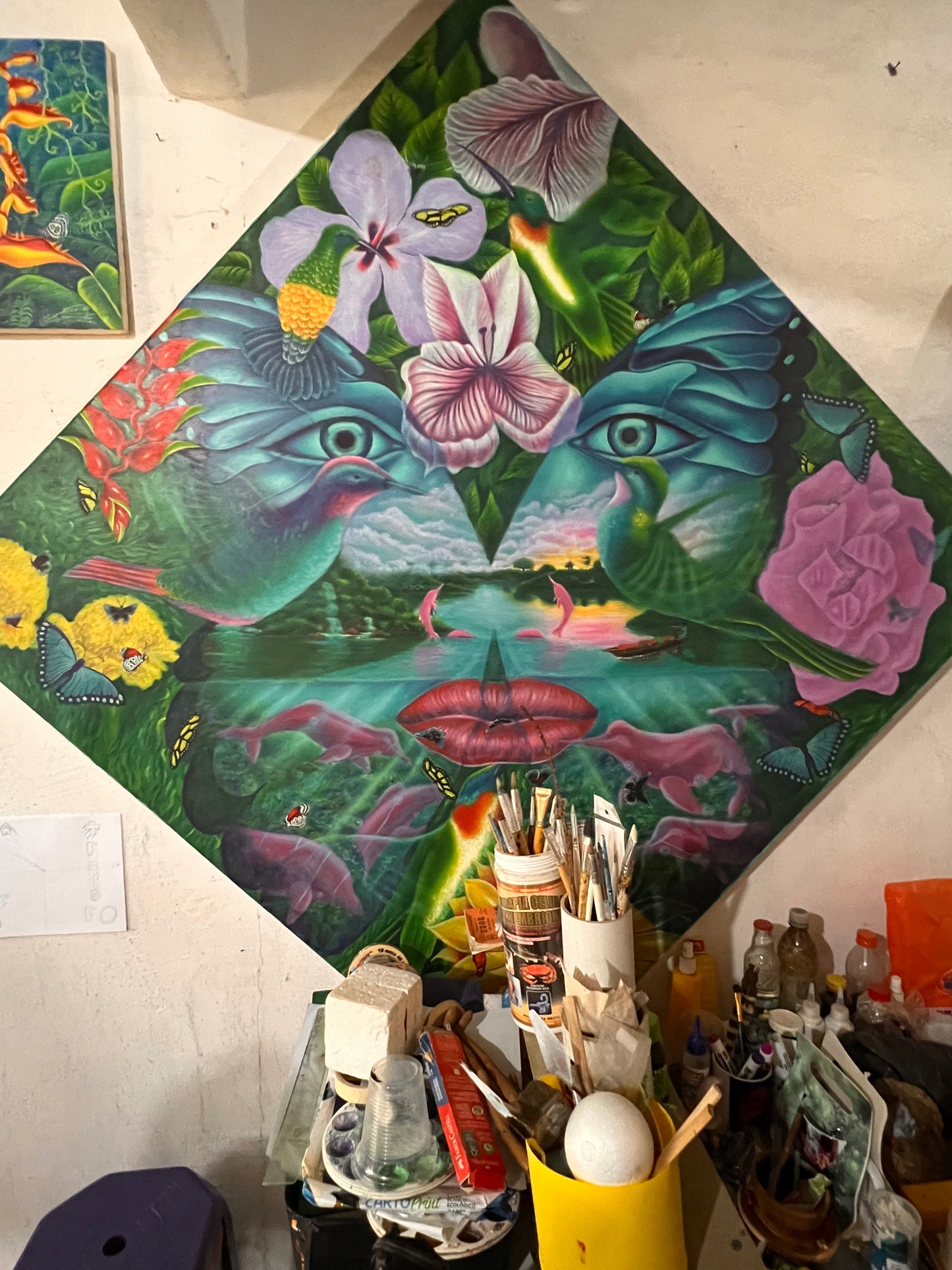 Pintura y grabado Madre selva