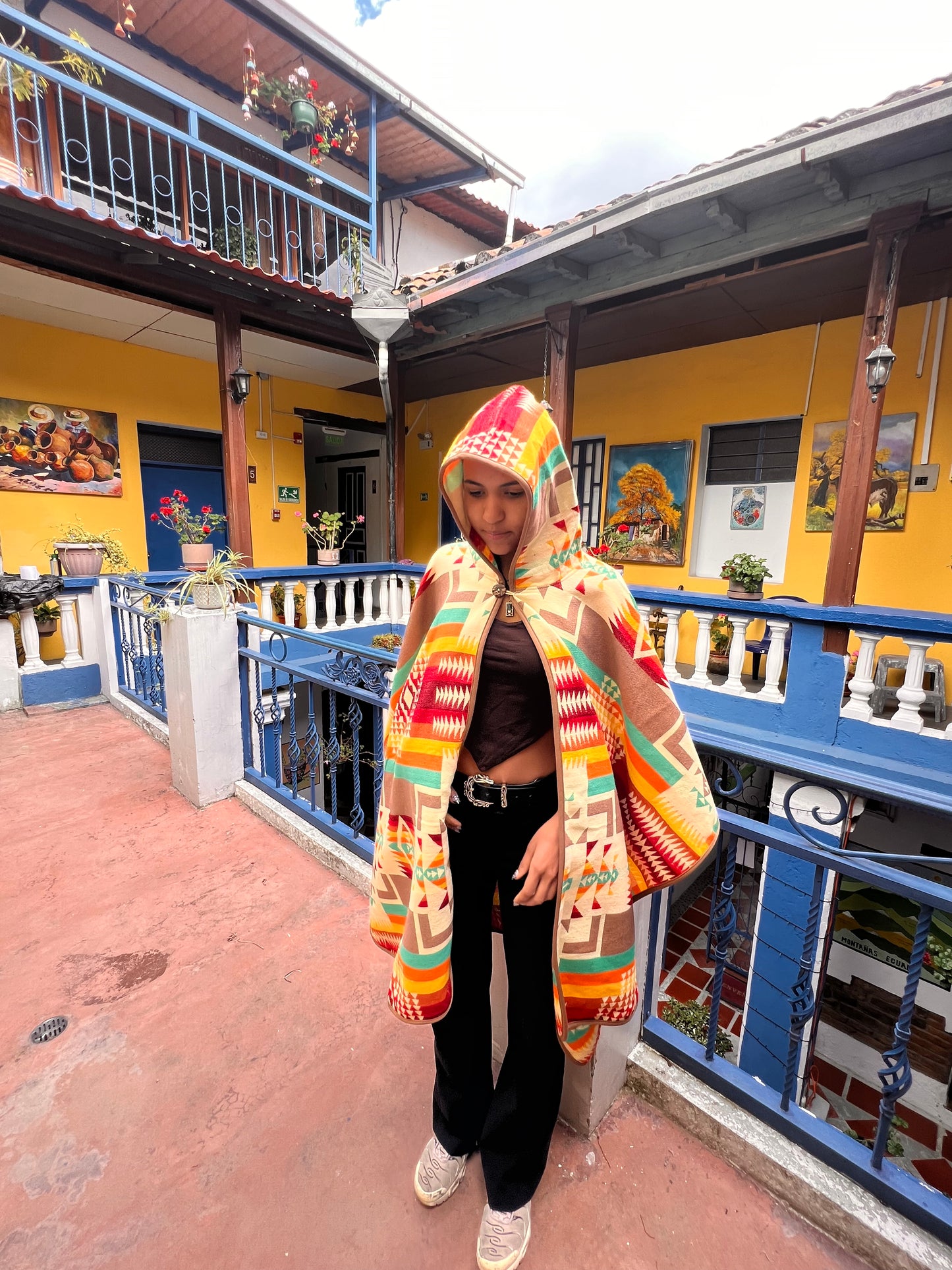 Beautiful multicoloured poncho