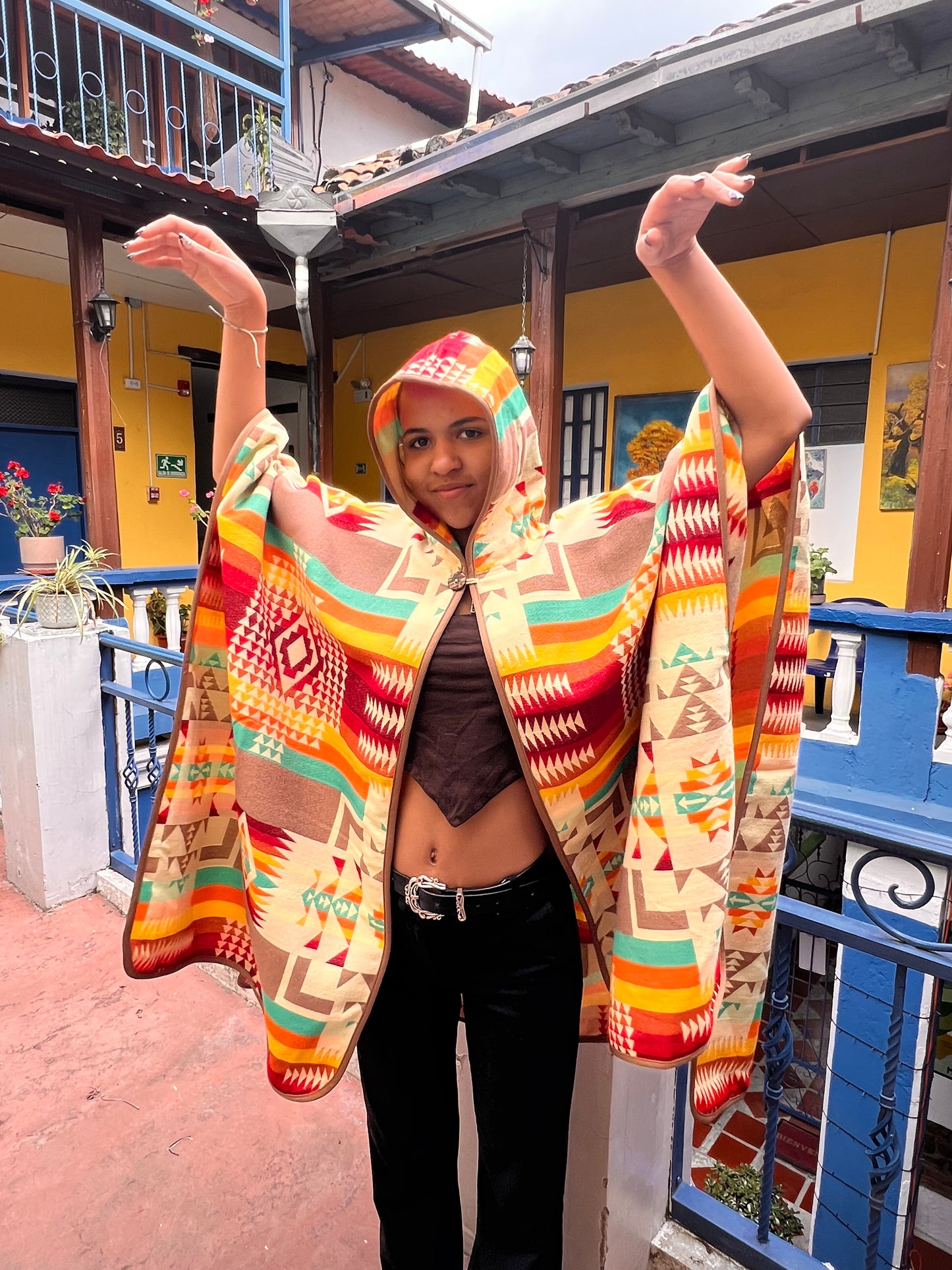 Beautiful multicoloured poncho