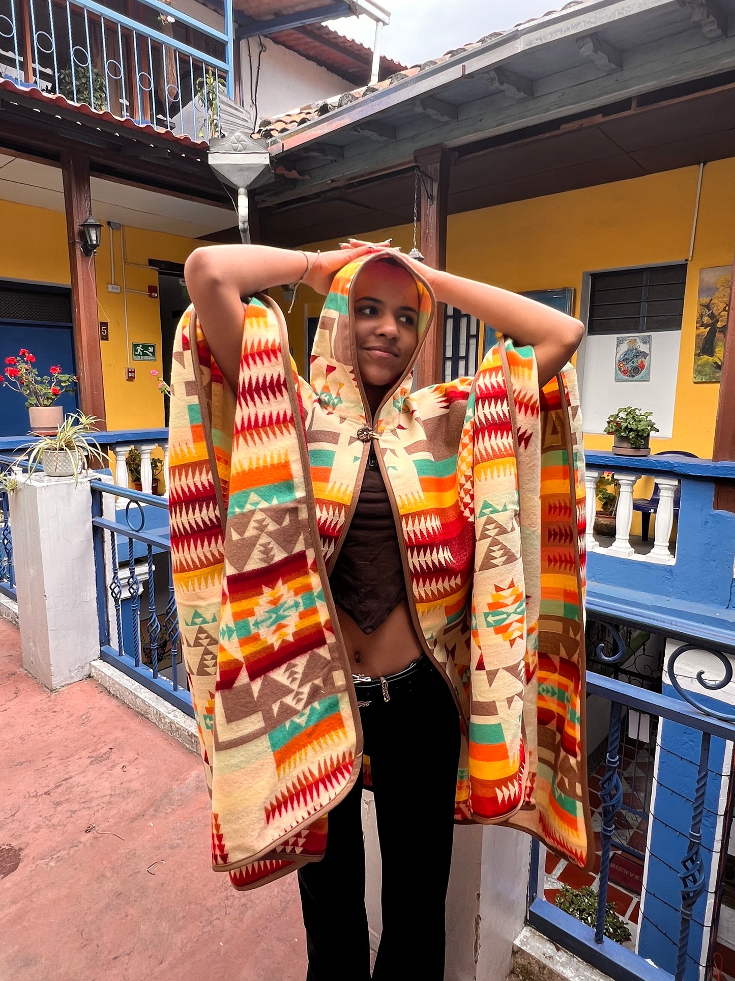 Beautiful multicoloured poncho