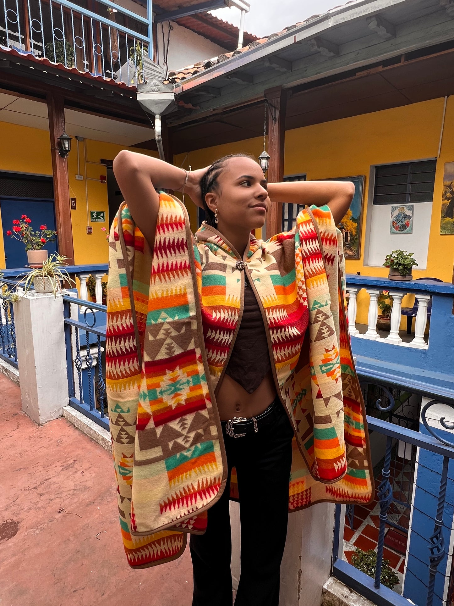 Beautiful multicoloured poncho