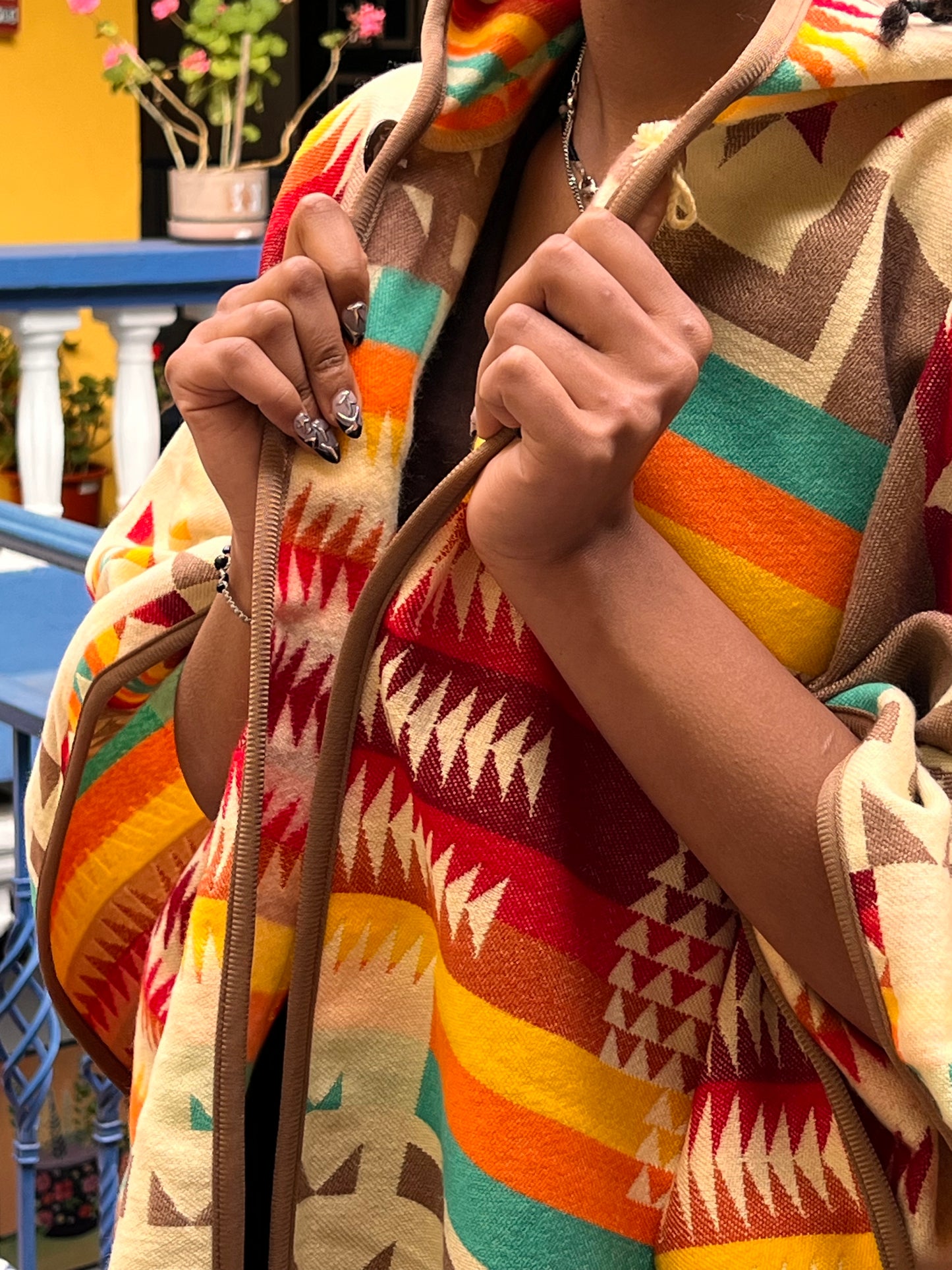 Beautiful multicoloured poncho