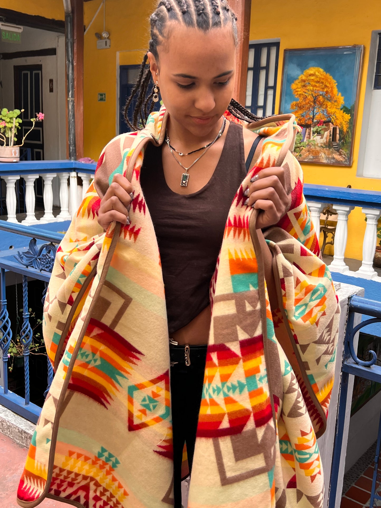 Beautiful multicoloured poncho