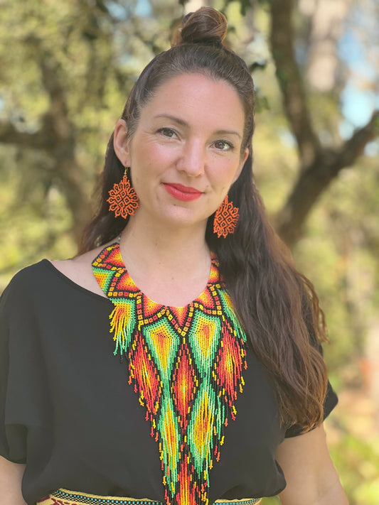 Orange flower earrings Siona